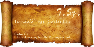 Tomcsányi Szibilla névjegykártya